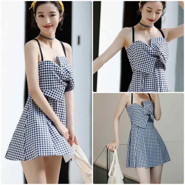 レディース　水着　ワンピース　パンツ　2点セット　サロペット　タンキニ　海　プール　スイミング　ビーチ　リゾート　マリン　海水浴　夏休み　旅行　可愛い　キュート　セクシー　女性　レッド　ブラック　M　L　XL　XXL　サイズ　送料無料