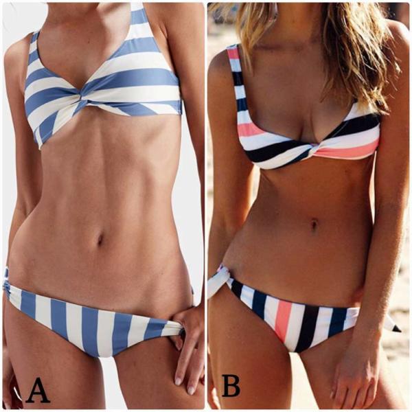 レディース　水着　ビキニ　ボーダー　ストライプ　海　プール　スイミング　ビーチ　リゾート　マリン　海水浴　夏休み　旅行　可愛い　キュート　セクシー　女性　ブラック　ブルー　S　M　L　サイズ　送料無料
