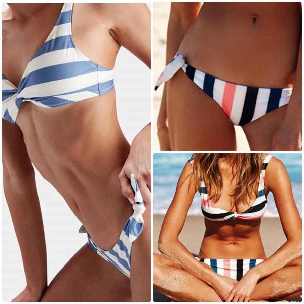 レディース　水着　ビキニ　ボーダー　ストライプ　海　プール　スイミング　ビーチ　リゾート　マリン　海水浴　夏休み　旅行　可愛い　キュート　セクシー　女性　ブラック　ブルー　S　M　L　サイズ　送料無料