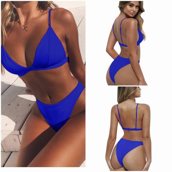 レディース　水着　ビキニ　三角ビキニ　無地　海　プール　スイミング　ビーチ　リゾート　マリン　海水浴　夏休み　旅行　可愛い　キュート　セクシー　女性　レッド　ブルー　ブラック　S　M　L　XL　サイズ　送料無料