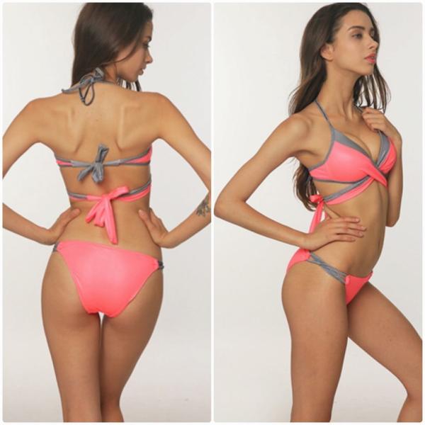 レディース　水着　ビキニ　無地　ホルター　クロス　カジュアル　大人可愛い　キュート　セクシー　海　プール　スイミング　スクール　ビーチ　リゾート　マリン　海水浴　ピンク　グリーン　ブラック　パープル　M　L　XL　2XL　3XL　送料無料