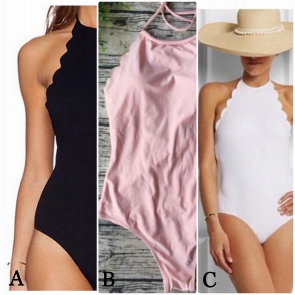 レディース　水着　ワンピース　無地　ホルター　シンプル　シック　カジュアル　大人可愛い　キュート　セクシー　海　プール　スイミング　スクール　ビーチ　リゾート　マリン　海水浴　ブラック　ピンク　ホワイト　S　M　L　XL　送料無料