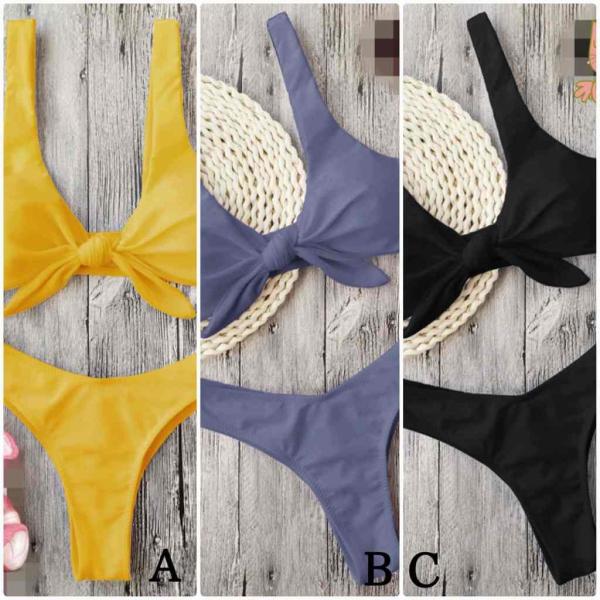 レディース　水着　ビキニ　無地　海　プール　スイミング　ビーチ　リゾート　マリン　海水浴　夏休み　旅行　可愛い　キュート　セクシー　女性　ホワイト　イエロー　レッド　ブラック　グレー　オリーブ　S　M　L　XL　サイズ　送料無料