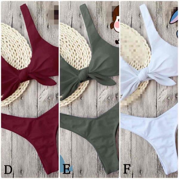 レディース　水着　ビキニ　無地　海　プール　スイミング　ビーチ　リゾート　マリン　海水浴　夏休み　旅行　可愛い　キュート　セクシー　女性　ホワイト　イエロー　レッド　ブラック　グレー　オリーブ　S　M　L　XL　サイズ　送料無料