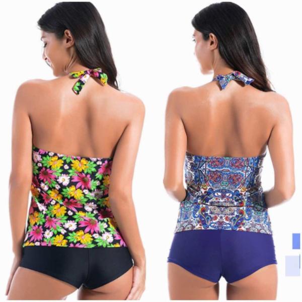 レディース　大きいサイズ　水着　タンキニ　パンツ　ショートパンツ　海　プール　スイミング　ビーチ　リゾート　マリン　海水浴　夏休み　旅行　可愛い　キュート　セクシー　女性　花柄　M　L　XL　2XL　サイズ　送料無料