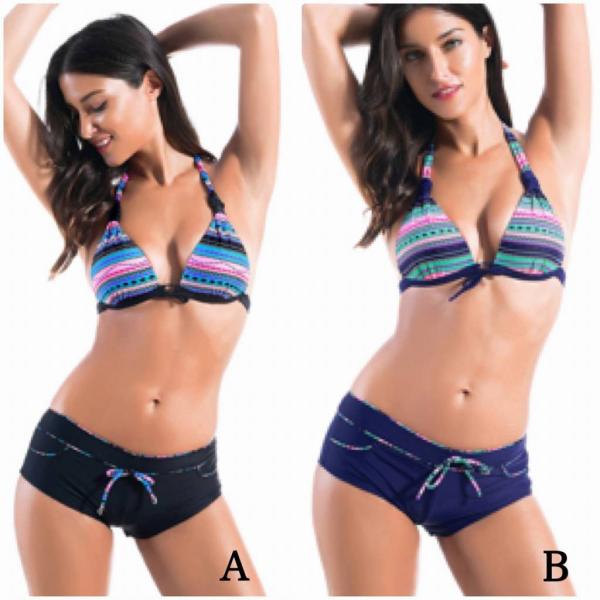 レディース　水着　ビキニ　ホルターネック　海　プール　スイミング　ビーチ　リゾート　マリン　海水浴　夏休み　旅行　可愛い　キュート　セクシー　女性　ネイビー　ブラック　S　M　L　サイズ　送料無料