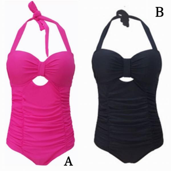 レディース　大きいサイズ　水着　ワンピース　ホルターネック　海　プール　スイミング　ビーチ　リゾート　マリン　海水浴　夏休み　旅行　可愛い　キュート　セクシー　女性　ブラック　ピンク　M　L　XL　2XL　3XL　4XL　5XL　6XL　サイズ　送料無料