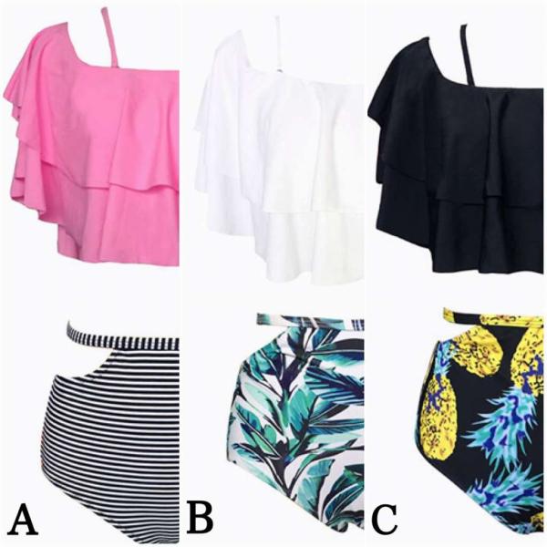 レディース　水着　ビキニ　ボタニカル柄　体型カバー　セパレート　海　プール　スイミング　ビーチ　リゾート　マリン　海水浴　夏休み　旅行　可愛い　キュート　セクシー　女性　ブルー　ピンク　オレンジ　ブラック　ホワイト　送料無料