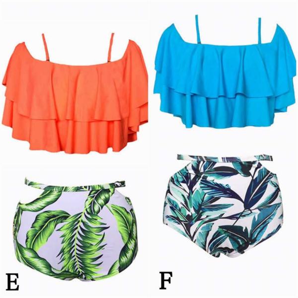 レディース　水着　ビキニ　ボタニカル柄　体型カバー　セパレート　海　プール　スイミング　ビーチ　リゾート　マリン　海水浴　夏休み　旅行　可愛い　キュート　セクシー　女性　ブルー　ピンク　オレンジ　ブラック　ホワイト　送料無料