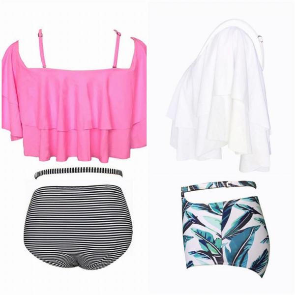 レディース　水着　ビキニ　ボタニカル柄　体型カバー　セパレート　海　プール　スイミング　ビーチ　リゾート　マリン　海水浴　夏休み　旅行　可愛い　キュート　セクシー　女性　ブルー　ピンク　オレンジ　ブラック　ホワイト　送料無料