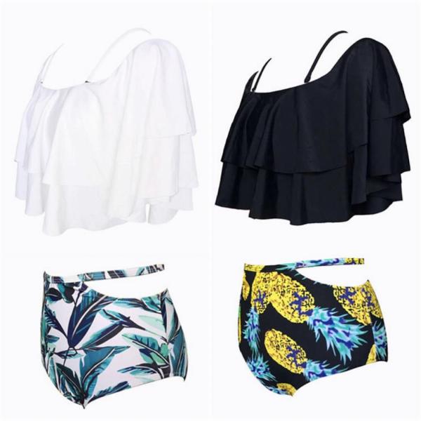 レディース　水着　ビキニ　ボタニカル柄　体型カバー　セパレート　海　プール　スイミング　ビーチ　リゾート　マリン　海水浴　夏休み　旅行　可愛い　キュート　セクシー　女性　ブルー　ピンク　オレンジ　ブラック　ホワイト　送料無料