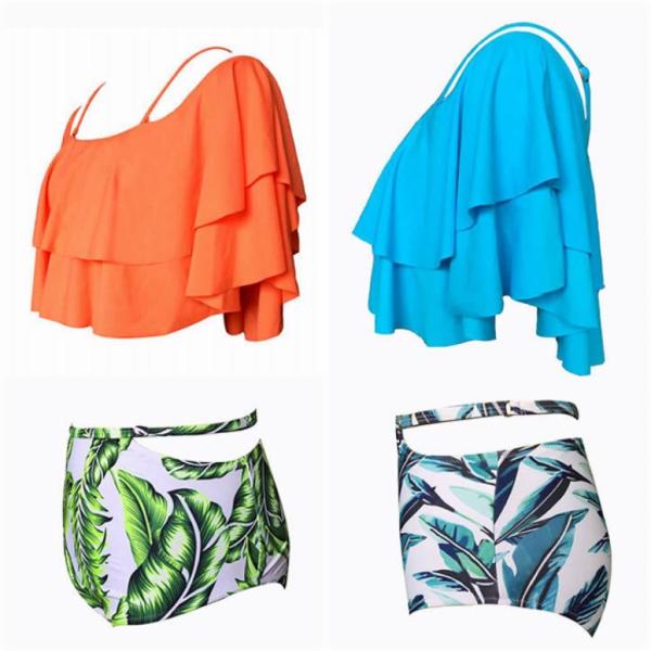 レディース　水着　ビキニ　ボタニカル柄　体型カバー　セパレート　海　プール　スイミング　ビーチ　リゾート　マリン　海水浴　夏休み　旅行　可愛い　キュート　セクシー　女性　ブルー　ピンク　オレンジ　ブラック　ホワイト　送料無料