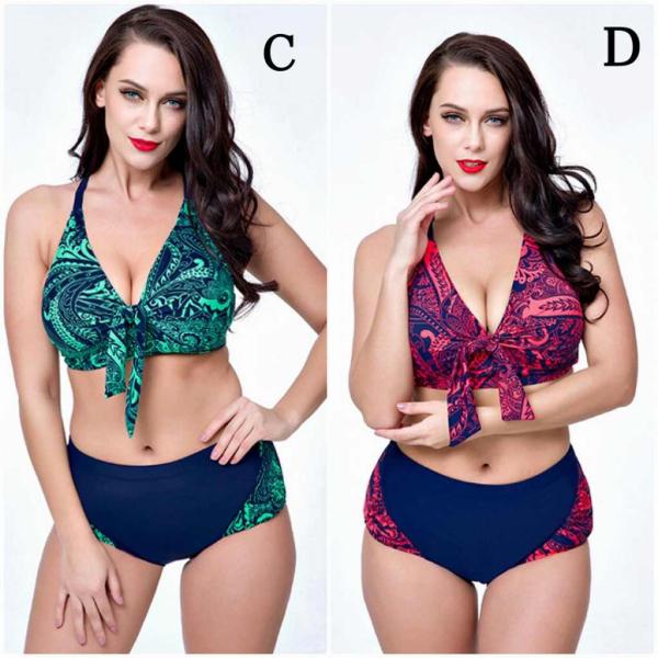 レディース　大きいサイズ　水着　ビキニ　セパレート　ペイズリー柄　海　プール　スイミング　ビーチ　リゾート　マリン　海水浴　夏休み　旅行　可愛い　キュート　セクシー　女性　ブルー　イエロー　レッド　グリーン　サイズ　送料無料