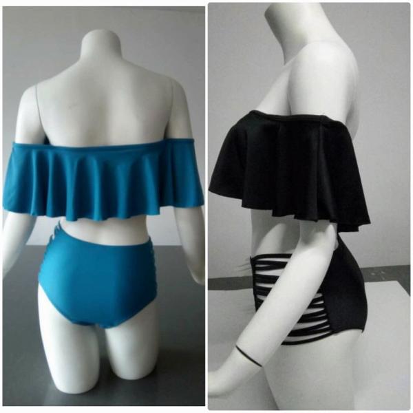 レディース　水着　オフショルビキニ　無地　オフショルダー　カジュアル　大人可愛い　キュート　セクシー　海　プール　スイミング　スクール　ビーチ　リゾート　マリン　海水浴　ブルー　ブラック　ホワイト　ブラウン　ピンク　XS　S　M　L　XL　送料無料