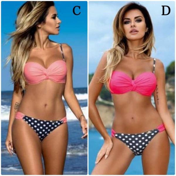 レディース　水着　ビキニ　無地　水玉　ボーダー　カジュアル　大人可愛い　キュート　セクシー　海　プール　スイミング　スクール　ビーチ　リゾート　マリン　海水浴　オレンジ　イエロー　ピンク　レッド　グリーン　XS　S　M　L　XL　送料無料