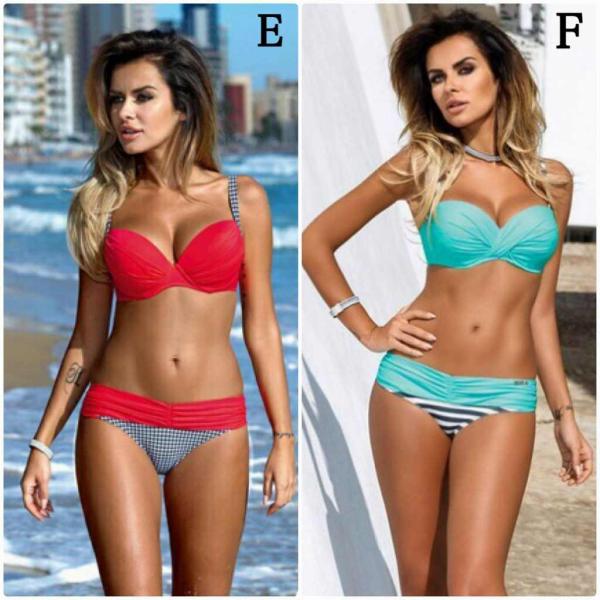 レディース　水着　ビキニ　無地　水玉　ボーダー　カジュアル　大人可愛い　キュート　セクシー　海　プール　スイミング　スクール　ビーチ　リゾート　マリン　海水浴　オレンジ　イエロー　ピンク　レッド　グリーン　XS　S　M　L　XL　送料無料