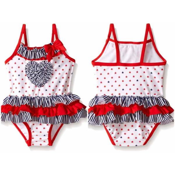 キッズ　ジュニア　女の子　子供　水着　ワンピース　フリル　水玉　カジュアル　かわいい　キュート　セクシー　海　プール　スイミング　スクール　ビーチ　リゾート　マリン　海水浴　レッド　91011121314送料無料