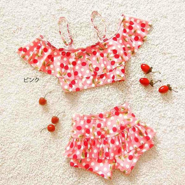 キッズ　女の子　水着　ビキニ　フリル　セパレート　海　プール　水泳　スイミング　 スイムウェア　水遊び　ビーチ　リゾート　マリン　海水浴　夏休み　旅行　可愛い　キュート　子供用　女児　女子　ジュニア　ブルー　イエロー　ネイビー　ピンク　送料無料