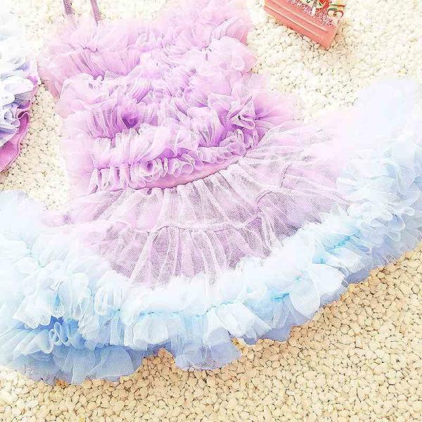 キッズ　女の子　水着　2点セット　帽子付き　フリル　ふわふわ　ワンピース　海　プール　スイミング　 スイムウェア　水遊び　ビーチ　リゾート　マリン　海水浴　夏休み　旅行　可愛い　キュート　子供用　女児　女子　ジュニア　ピンク　パープル　送料無料