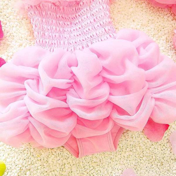 キッズ　女の子　水着　2点セット　帽子付き　フリル　ふわふわ　ワンピース　海　プール　スイミング　 スイムウェア　水遊び　ビーチ　リゾート　マリン　海水浴　夏休み　旅行　可愛い　キュート　子供用　女児　女子　ジュニア　ピンク　パープル　ブルー　送料無料