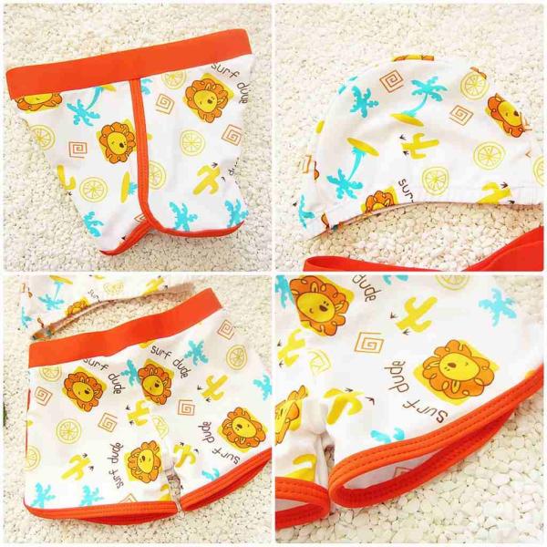 キッズ　男の子　水着　2点セット　パンツ　帽子付き　キャップ　海　プール　水泳　スイミング　 スイムウェア　ビーチ　リゾート　マリン　海水浴　夏休み　旅行　可愛い　キュート　子供用　男児　男子　ジュニア　ブルー　オレンジ　送料無料