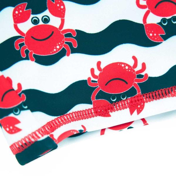 キッズ　ジュニア　男の子　子供　水着　スイムウェア　ウェットスーツ　くじら　カニ　プリント　カジュアル　かわいい　キュート　海　プール　スイミング　スクール　ビーチ　リゾート　マリン　海水浴　レッド　ブルー　6M　9M　12M　2T　3T　4T　送料無料