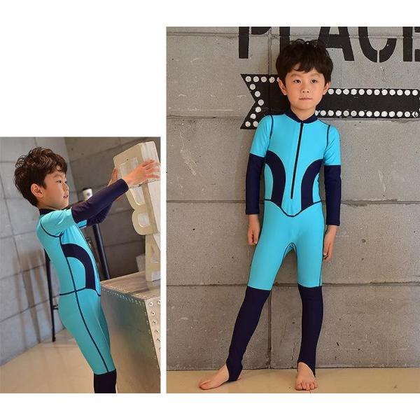 キッズ　ジュニア　女の子　男の子　子供　水着　スイムウェア　ウェットスーツ　バイカラー　無地　カジュアル　かわいい　キュート　海　プール　スイミング　スクール　ビーチ　リゾート　マリン　海水浴　ブルー　ピンク　M　L　XL　XXL　XXXL　送料無料