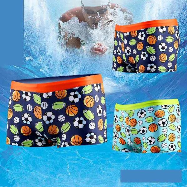 キッズ　ジュニア　男の子　子供　水着　スイムウェア　サーフパンツ　ボール　プリント　カジュアル　かわいい　キュート　海　プール　スイミング　スクール　ビーチ　リゾート　マリン　海水浴　ネイビー　ブルー　S　M　L　XL　XXL　送料無料