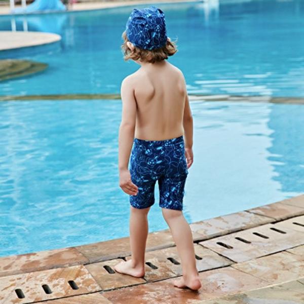 キッズ　ジュニア　男の子　子供　水着　スイムウェア　キャップ付き　サーフパンツ　ウサギ　プリント　カジュアル　かわいい　キュート　海　プール　スイミング　スクール　ビーチ　リゾート　マリン　海水浴　ブルー　M　L　XL　XXL　送料無料