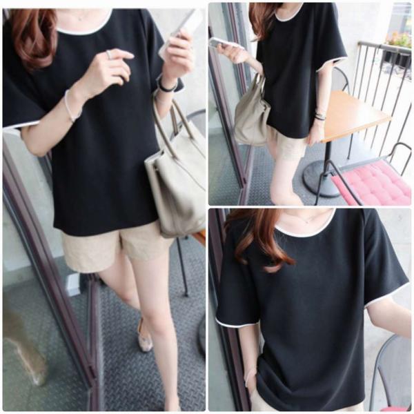 レディース　大きいサイズ　レイヤード風　Tシャツ　半袖　Uネック　ショートスリーブ　夏　春　トップス　カジュアル　キュート　大人　可愛い　フェミニン　おしゃれ　お出かけ　普段着　デイリー　ブラック　ホワイト　M　L　XL　XXL　送料無料