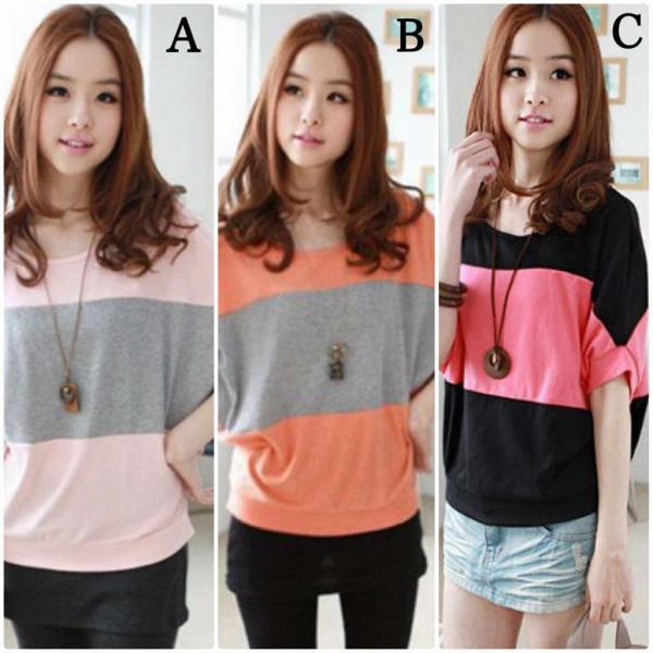 レディース　大きいサイズ　ボーダー　Tシャツ　半袖　ラウンドネック　ショートスリーブ　夏　春　トップス　カジュアル　キュート　大人　可愛い　フェミニン　おしゃれ　お出かけ　普段着　デイリー　ブラック　ピンク　オレンジ　M　L　XL　XXL　送料無料