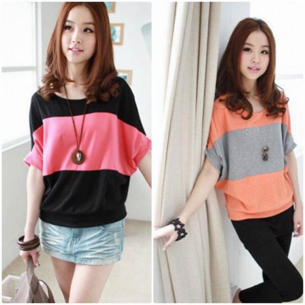 レディース　大きいサイズ　ボーダー　Tシャツ　半袖　ラウンドネック　ショートスリーブ　夏　春　トップス　カジュアル　キュート　大人　可愛い　フェミニン　おしゃれ　お出かけ　普段着　デイリー　ブラック　ピンク　オレンジ　M　L　XL　XXL　送料無料