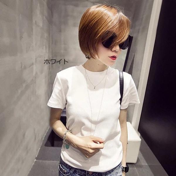 レディース　大きいサイズ　Tシャツ　無地　半袖　ショートスリーブ　夏　春　クルーネック　トップス　カジュアル　キュート　大人　可愛い　フェミニン　おしゃれ　お出かけ　普段着　デイリー　ブラック　ホワイト　M　L　XL　XXL　送料無料