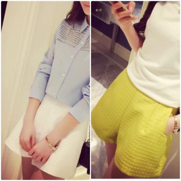 レディース　大きいサイズ　ハイウエスト　ショートパンツ　ショーツ　短パン　ボトムス　カジュアル　キュート　可愛い　フェミニン　きれいめ　おしゃれ　お出かけ　デイリー　普段着　ホワイト　ブラック　ピンク　イエロー　送料無料