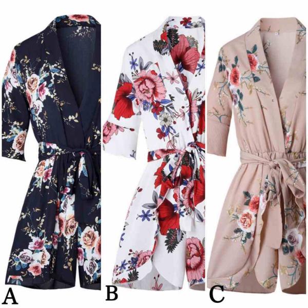 レディース　Vネック　ワンピース　花柄　ボタニカル柄　春　夏　カジュアル　キュート　可愛い　フェミニン　きれいめ　上品　エレガント　おしゃれ　お出かけ　デイリー　普段着　ネイビー　ホワイト　S　M　L　XL　サイズ　送料無料