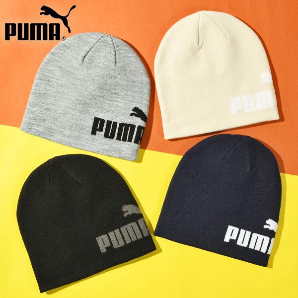ネコポス発送！プーマ ニット帽 メンズ レディース PUMA ESS ミッド クラウン カフレス ビーニー ロゴ ニットキャップ 帽子 防寒 2025秋冬新作 026411