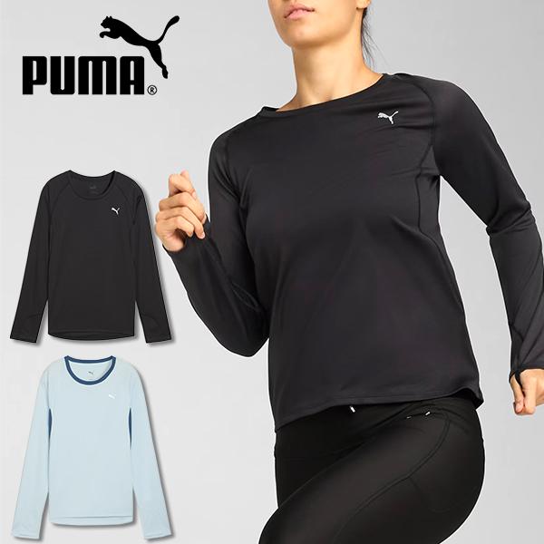 プーマ レディース 長袖 Tシャツ PUMA RUN VELOCITY ロングスリーブ Tシャツ ウィメンズ ワンポイント ロゴ ロンT ランニング ジョギング 2025秋冬新色 527276