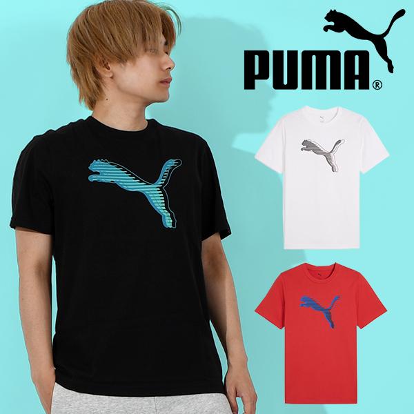 プーマ PUMA Tシャツ M ビッグロゴ 花柄 ストライプ PUMA ゆうパケット対応可能！プーマ メンズ レディース 半袖 T