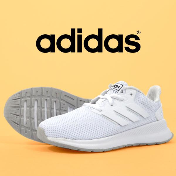 アディダス スニーカー レディース Adidas Falconrun K ファルコンラン 学校 通学 シューズ 靴 3本ライン ホワイト 白 F エレファントsports Paypayモール店 通販 Paypayモール