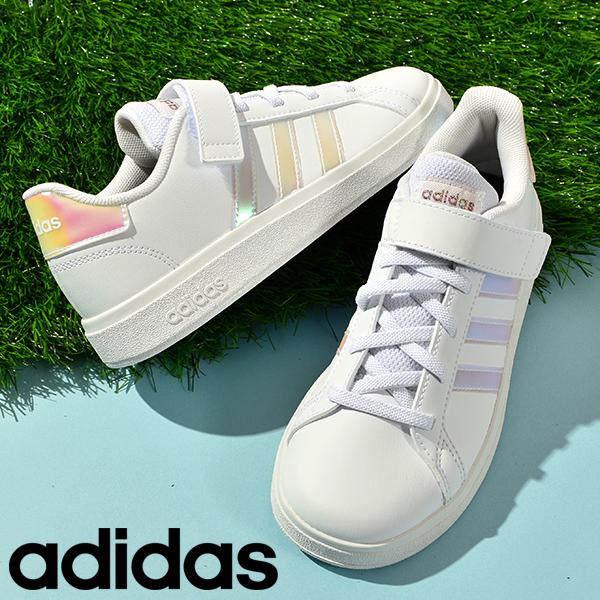アディダス キッズ スニーカー Adidas Grand Court 2 0 El K ジュニア 子供 紐靴 ベルクロ ゴム紐 シューズ 靴 3本ライン 玉虫色 オーロラ 22秋新作 Gy2327 Gc El K A エレファントsports 通販 Yahoo ショッピング