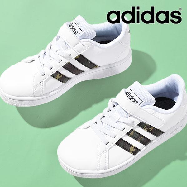 アディダス キッズ スニーカー Adidas Grandcourt El C 子供靴 紐靴 ベルクロ ゴム紐 シューズ 靴 迷彩柄 3本ライン 22春新作 Gz1085 Grandcourt El C エレファントsports 通販 Yahoo ショッピング