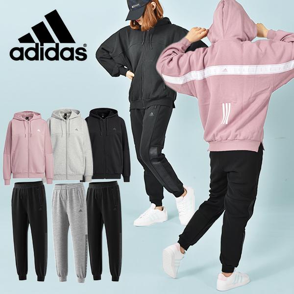 26%off アディダス レディース スウェット 上下セット adidas W WORDING フルジップフーディー パーカー トレーナー パンツ 裏起毛 HF577 CE158