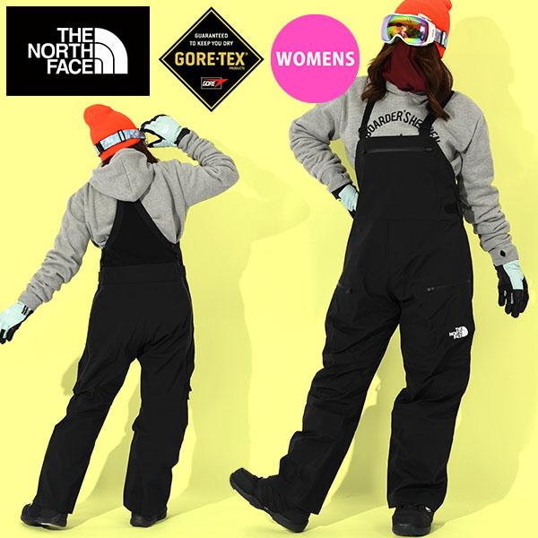 美品ノースフェイススノーウェアスキースノーボードパンツビブパンツ黒