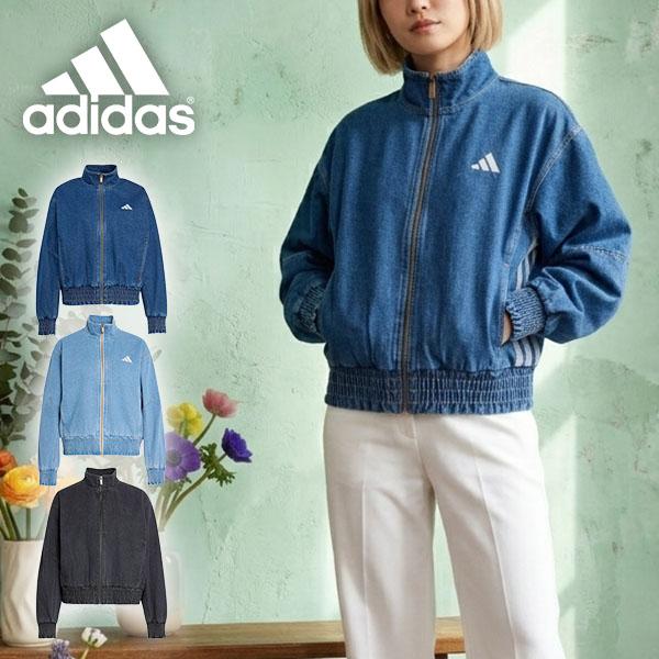 2026秋冬新作 アディダス レディース ショート丈 ルーズフィット デニム ジャケット adidas W STADIUM ウォッシュデニムジャケット P6083