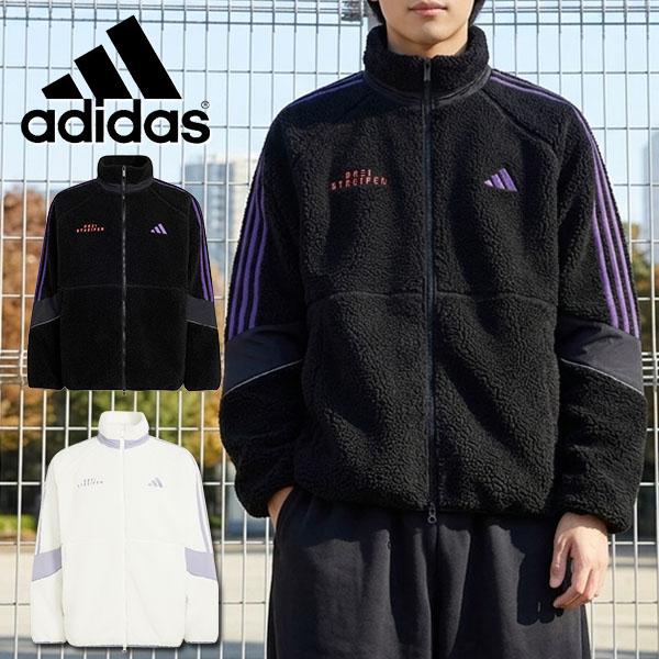 2026秋冬新作 アディダス メンズ レディース ルーズフィット ボアジャケット adidas M BRAND LOVE BOA ジャケット 裏起毛 フリース TJ389