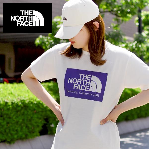ノースフェイス 半袖Tシャツ レディース 白 パープル THE NORTH FACE 