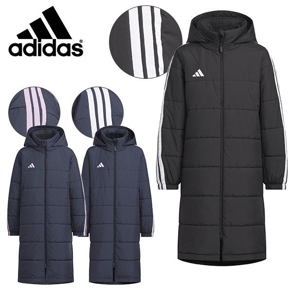 ☆新品☆adidas フード付きベンチコート 黒 ジュニア 150cm adidas（アディダス） キッズ フード取り外し可能 ベンチコート adidas