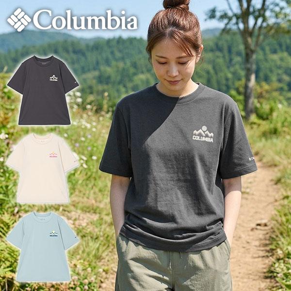 ネコポス発送！ コロンビア 半袖Tシャツ レディース 吸湿速乾 UV  レディース Columbia シダー トレイル アウトドア グラフィック Tシャツ pl1517 2026春夏新作