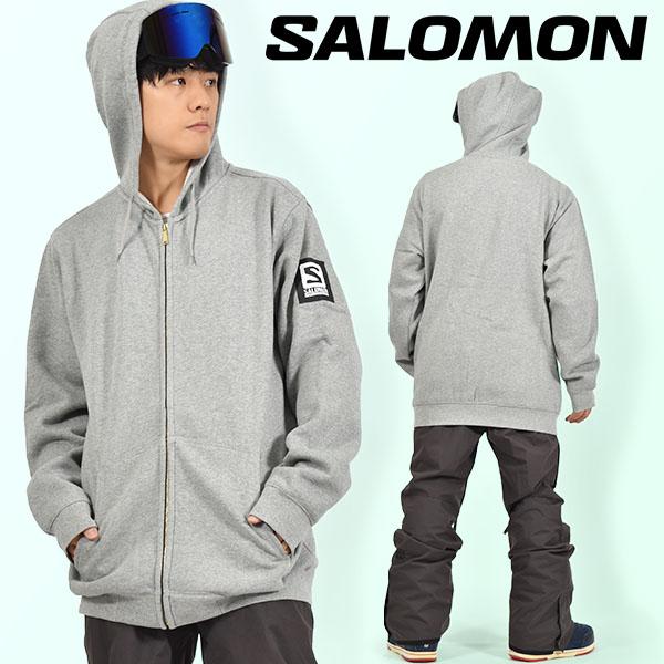 SALOMON（サロモン） 着丈が長い 長袖 ジップ パーカー メンズ SALOMON