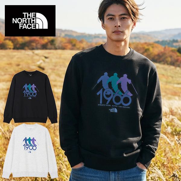 2026秋冬新作 スキー グラフィック ノースフェイス ストレッチ スウェット トレーナー UVケア メンズ レディース THE NORTH FACE スウェット クルー NT62686